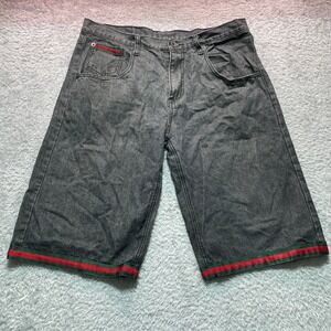 Y2K VTG Brooklyn Basement Mens Gray Denim Baggy Skater Jorts Size 38  Streetwear